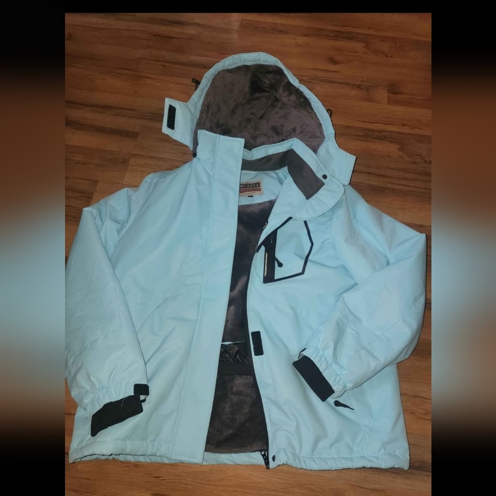 Light Blue Hooded Jacket